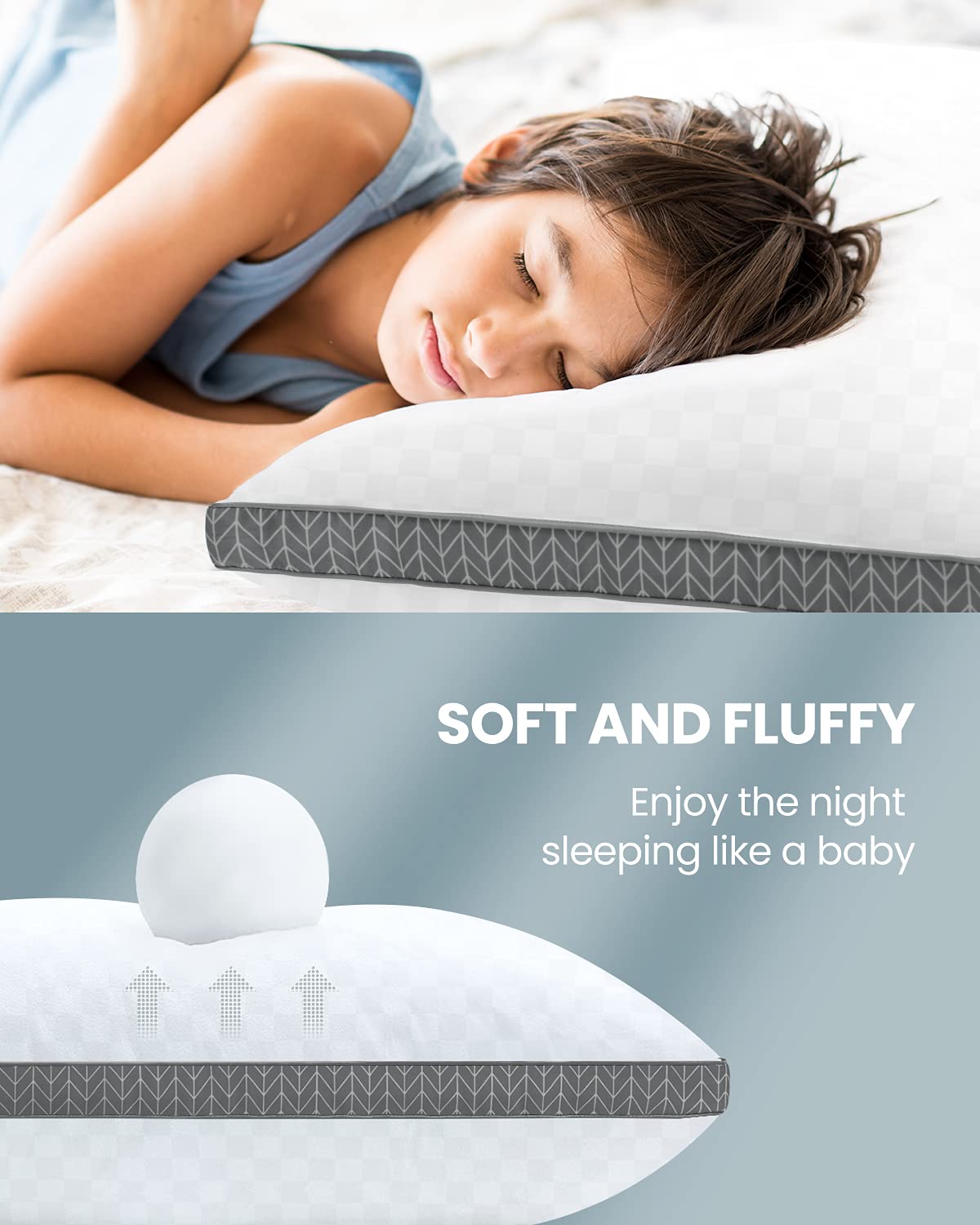 BedStory Pillows Standard Size Set of 2 for Sleeping, Down Alternative