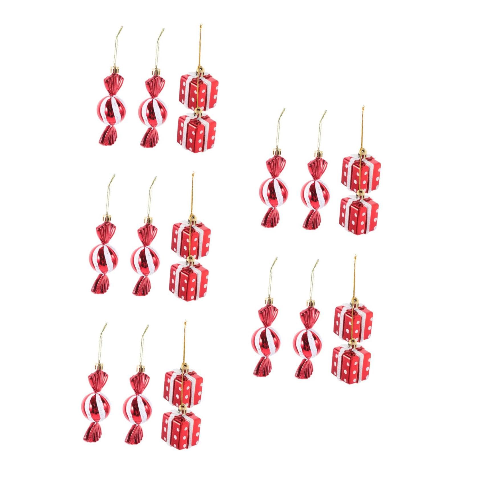 ABOOFAN 20 STK Weihnachtsdekorationen Aus Zuckerstangen Weihnachtsbonbonanhänger Weihnachtslutscherverzierungen Weihnachtsbaum Anhänger Weihnachtsbaumschmuck Christbaumschmuck Plastik
