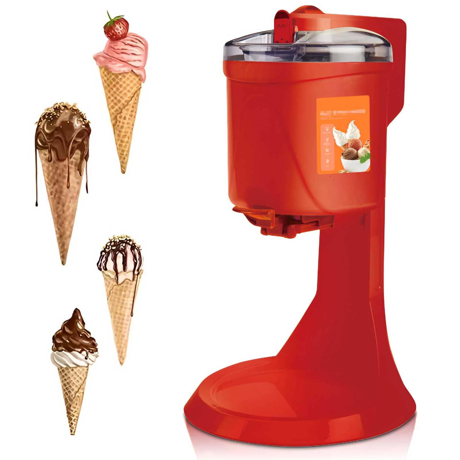 Máquina para hacer helados, batidora para helados de yogur helado, batidora para helados de malteada, máquina para hacer helados en espiral, inicio con un clic, 1 l, 220 V,Red