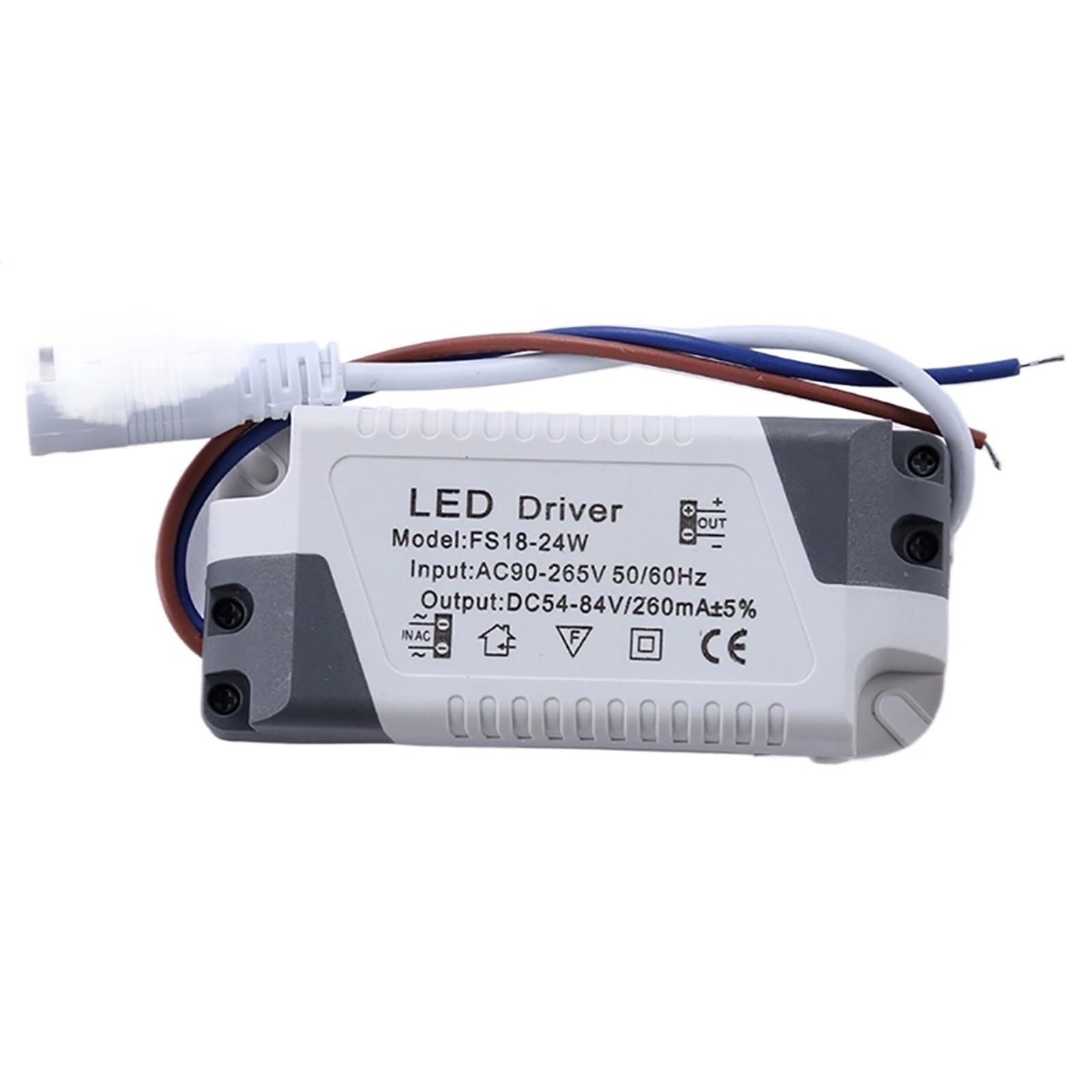 FCARUMIQP LED Power Supply 1W-24W 240-280mA Driver Adapter with SM Or AC90-265V Lighting for Panel Light Downlight(DC 18-24W)
