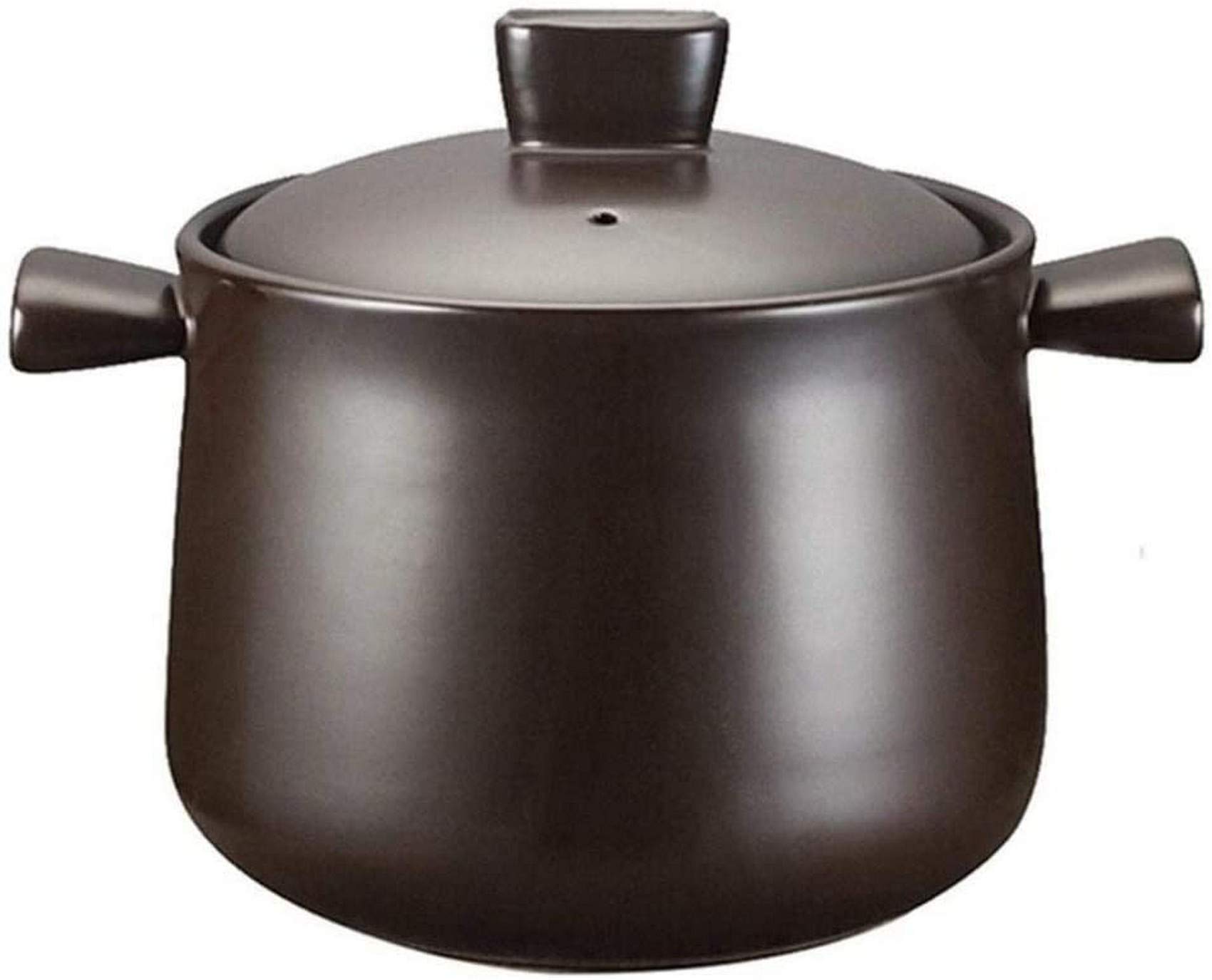 METTEOR Clay Casserole Pot Terracotta Stew Ceramic - High Temperature Resistance Uniform Heating And Taste Retention-capacity 3500ml_zwart (Black capacity 4500ml)