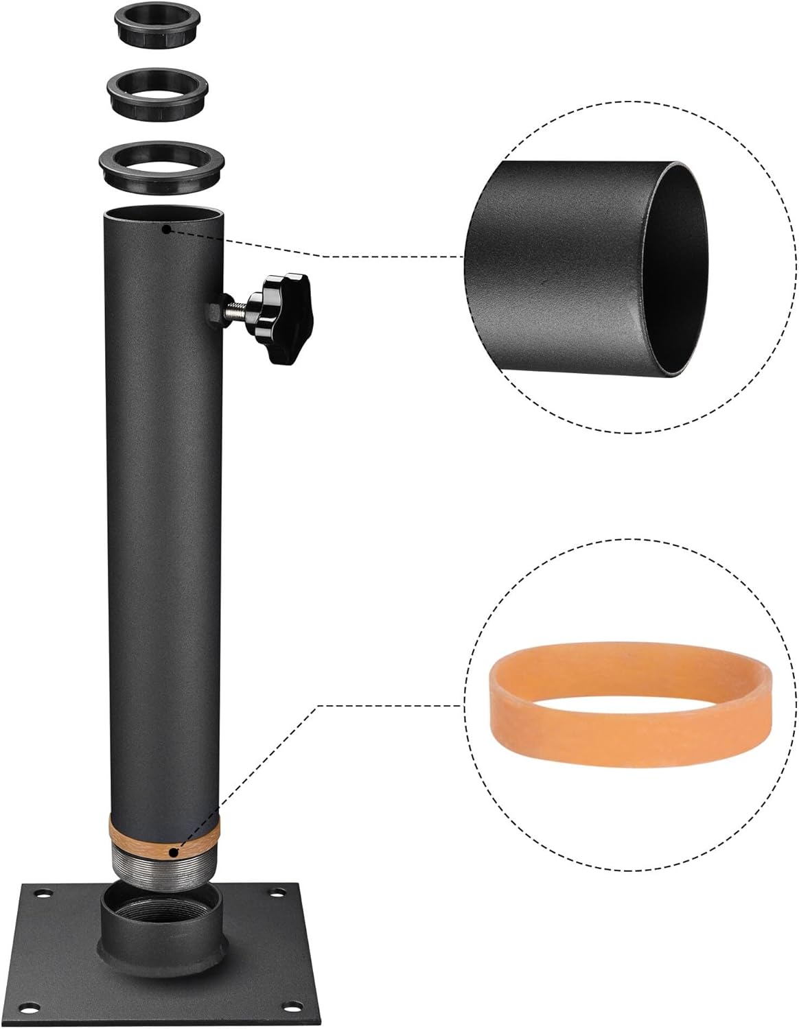 Yeshom Flagpole Base Dock Deck Mount Windsock Base Umbrella Stand Outdoor Backyard