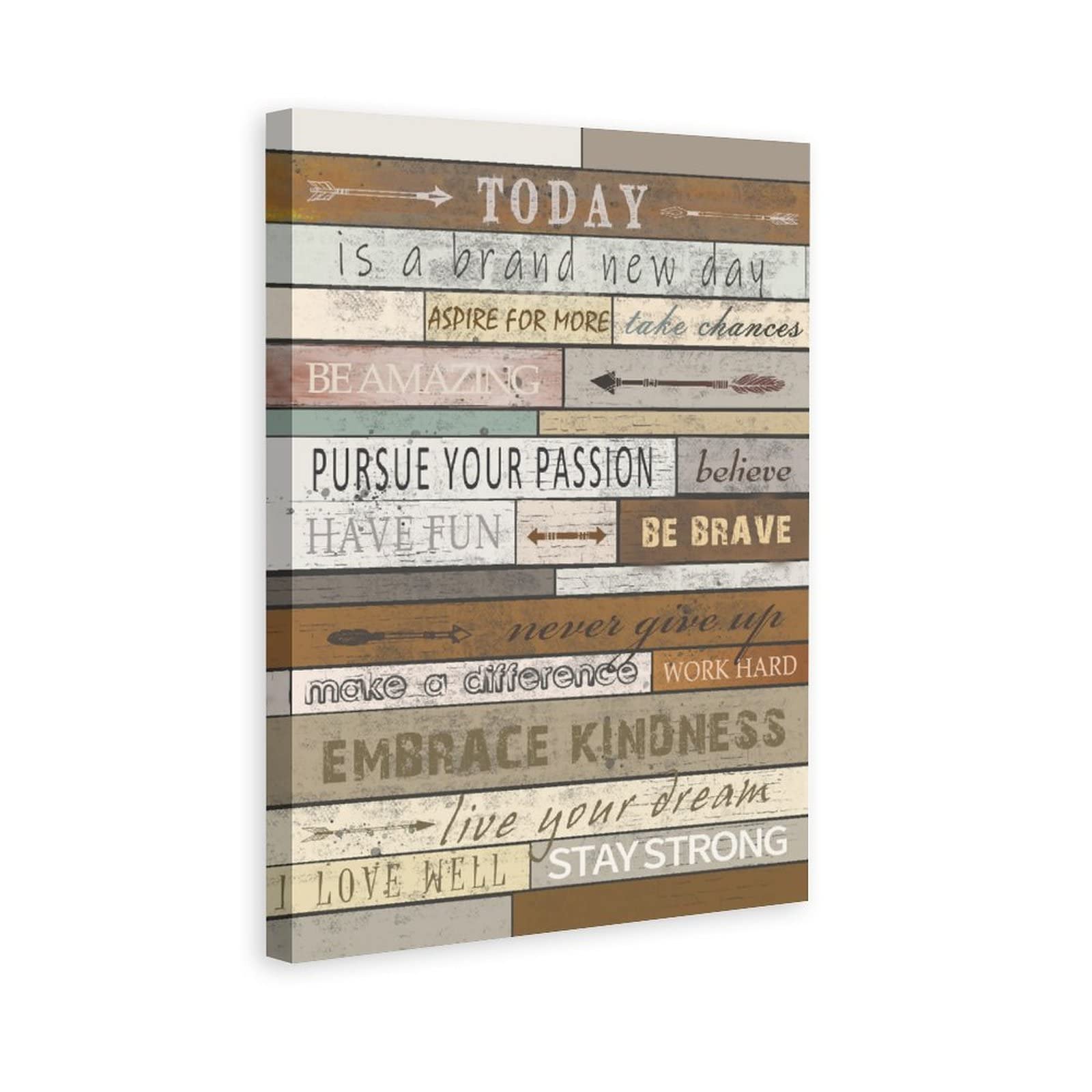 XDTIOPIMY Today Inspirational Phrases Wall Art Decor Quotes Canvas Print Decor Office Room Decor Picture Paintings for Bedroom Framed Ready to Hang 12x18 inchs