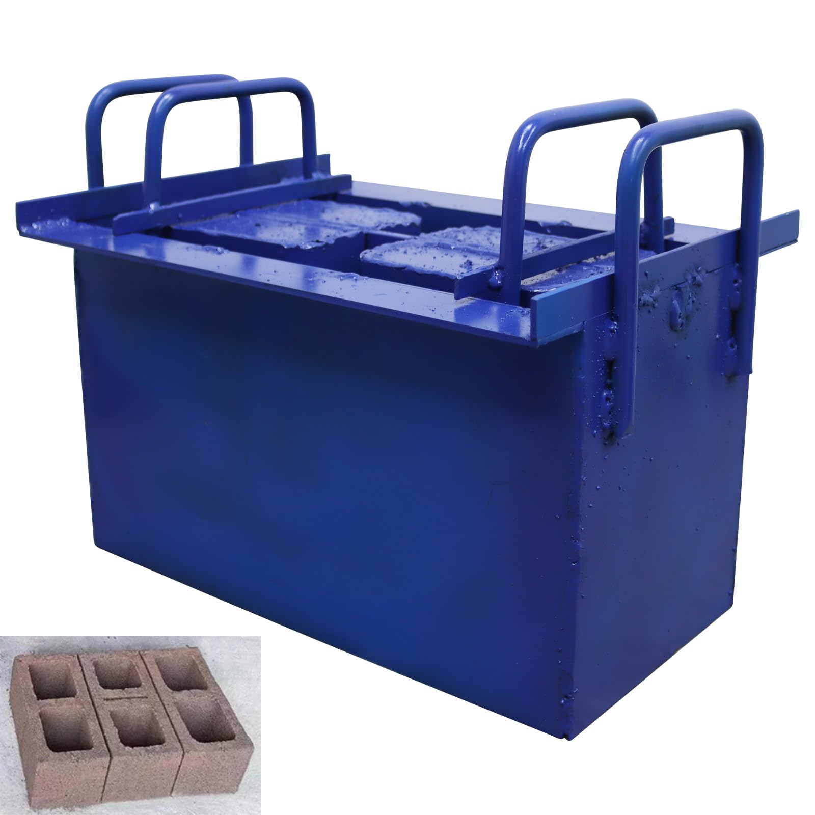 EQCOTWEA Manual Hollow Soil Block Making Machine Portable Brick Making Machine 45 Times/min 15.3 * 7.4 * 7.4" Brick Size 40w 220v