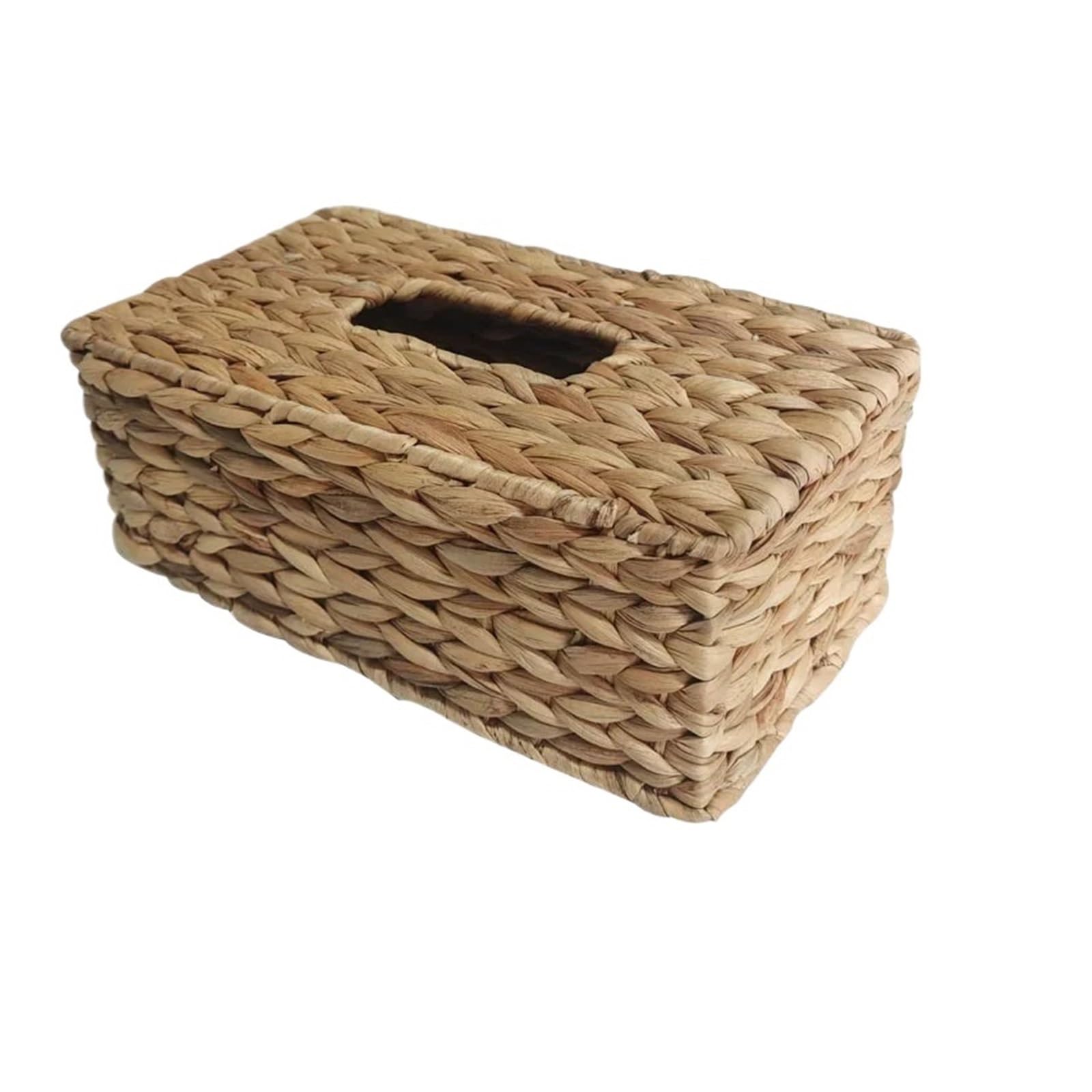 Rattan Tissue Box Cover Water Hyacinth Woven Tissue Box Rattan Lid Household Living Room Pumping Paper Sanitary Storage Organizer(Rectangle)