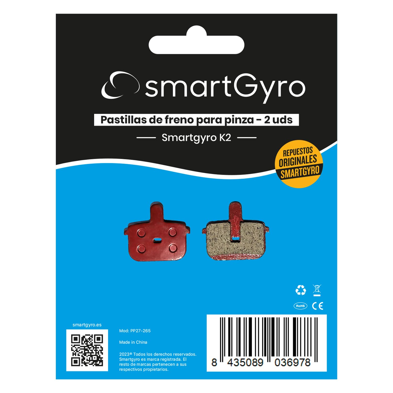 smartGyro Oryginalny zamiennik - klocki hamulcowe do smartgyro K2 - opakowanie 2 sztuki