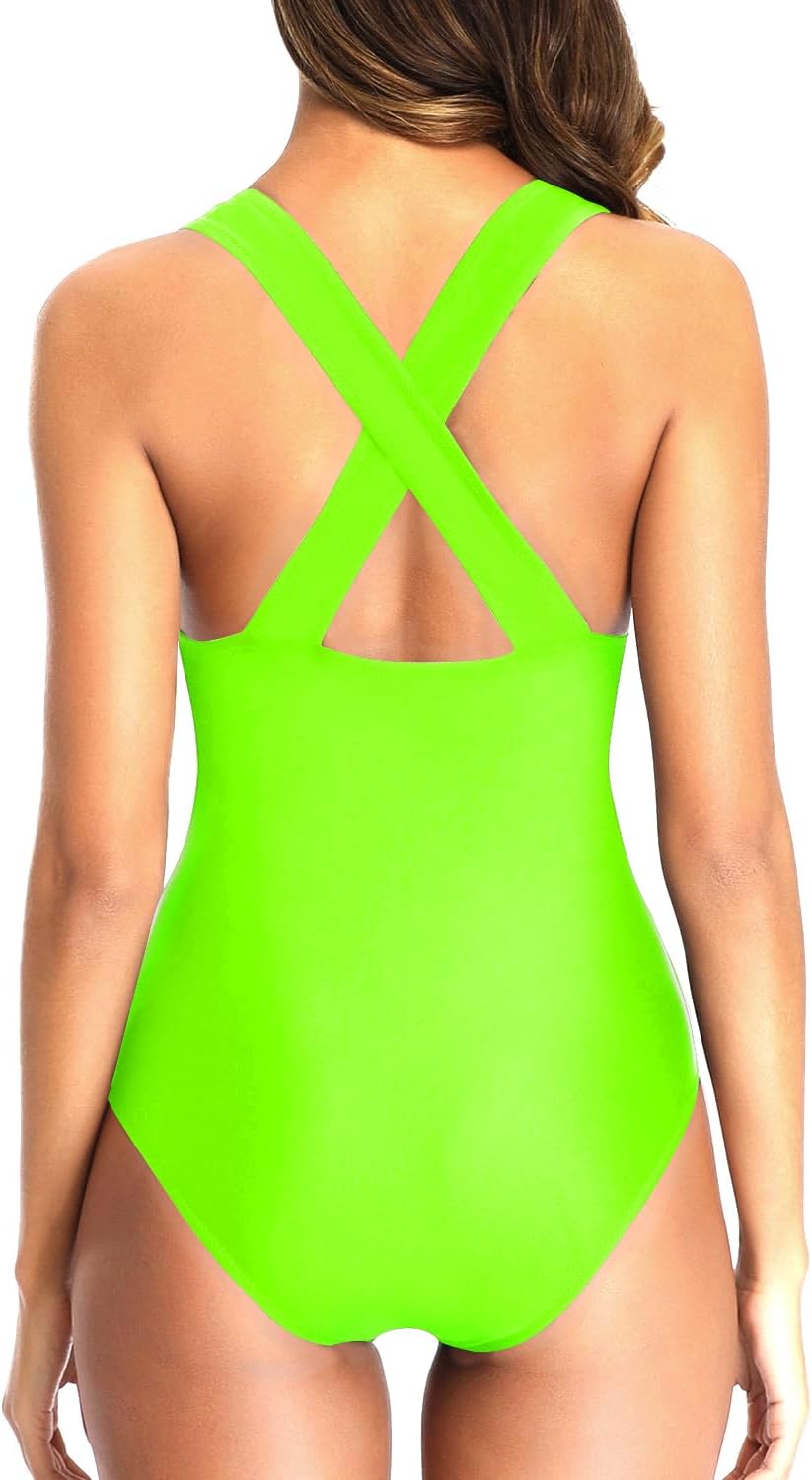 Tempt Me Women Sexy One Piece Swimsuits Deep V Neck Bathing Suits Plunge Hollow Out Swimwear - Image 2