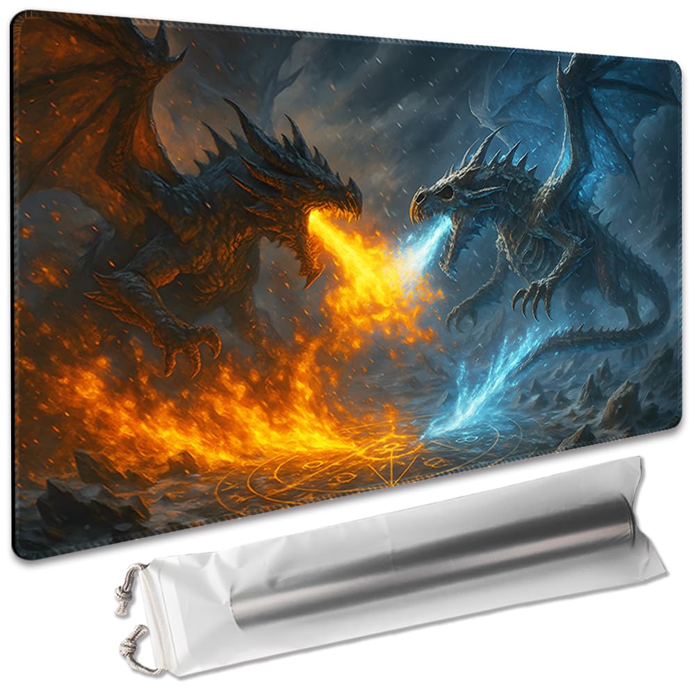 Board Game 14x24in MTG Playmat Compatible for OCG CCG RPG TCG Playmats (The Battle of Fire and Ice) โ image 1