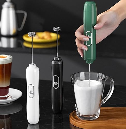 BMFHJEQ Espumador de leche portátil para café batidor eléctrico de mano espumador de viaje de 3 velocidades espumador de leche eléctrico para café