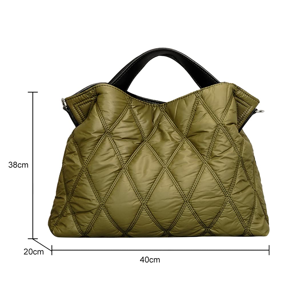 bolso de hombro elegante Otoño Invierno bolsos de mano para mujer moda Simple suave cálido Nylon portátil para compras de fiesta