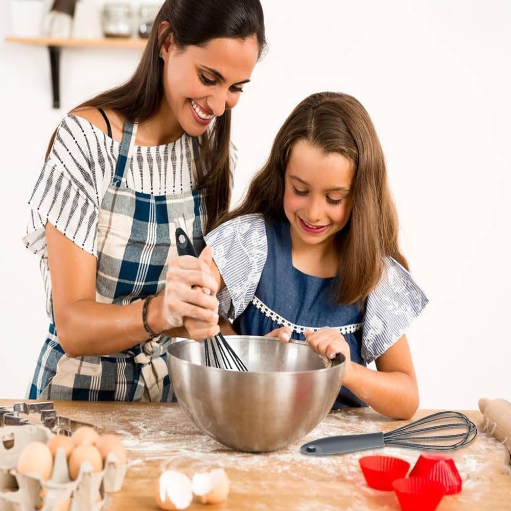 3Pcs Silicone Whisk, 6.7inch Non-Scratch Non-Stick, Milk & Egg Beater Blender, Hand Egg Mixer, Kitchen Tool For Cooking, Baking, Mixing, Stirring, Kitchen Utensils - Image 2