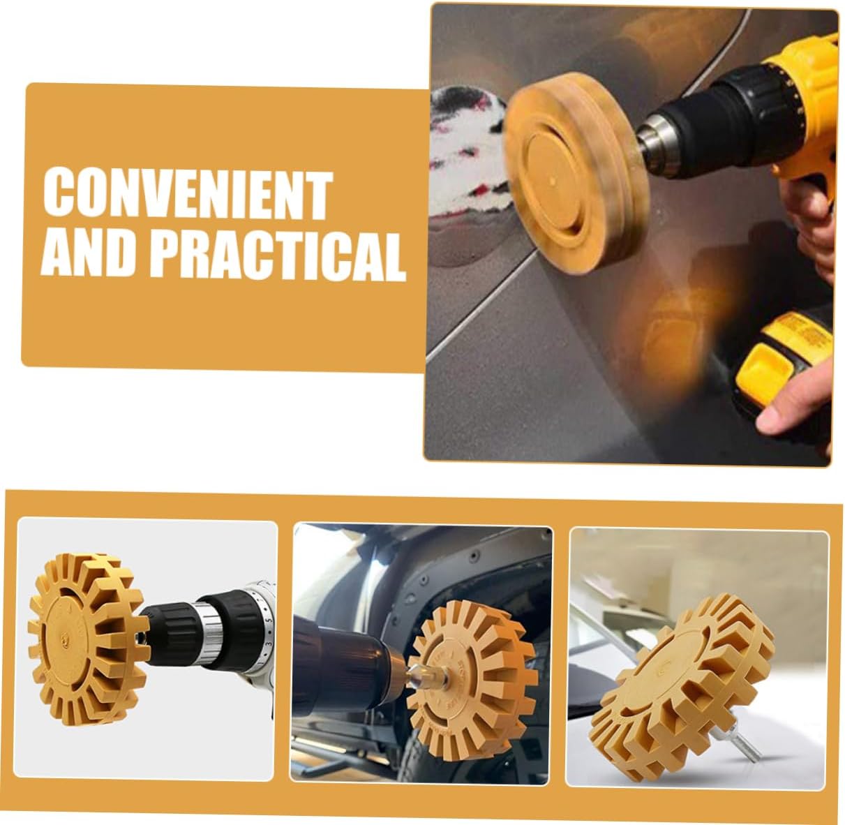 Cabilock 2Pcs Adhesive Remover Wheel Gear Shaped Vinyl and Glue Remover Tool for and Truck Efficient Paint and Sticker Removal Durable Detailing Supplies