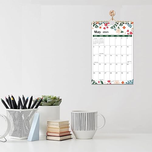 Miniatura 7 de Mini calendario de pared 2024-5.5 x 8.5 pulgadas, calendario colgante de 18 meses, desde enero de 2024 a junio de 2025, calendario pequeño de notas,