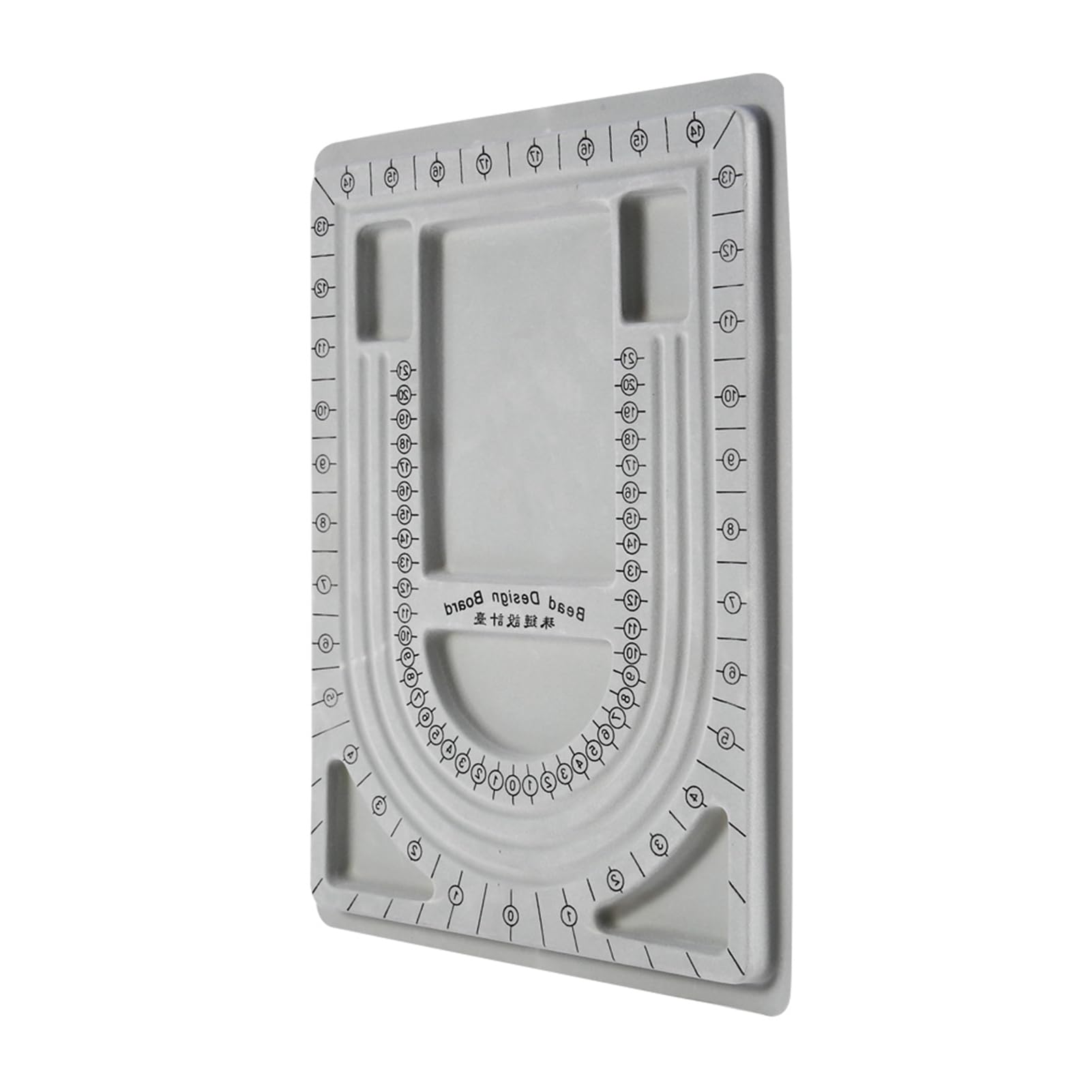 Jelquix Bead Board, 9.4x12.5in 3 U Shaped Channels and 6 Recessed Compartments, Necklace Beading Tray Design for Jewelry Bracelet Necklace Making