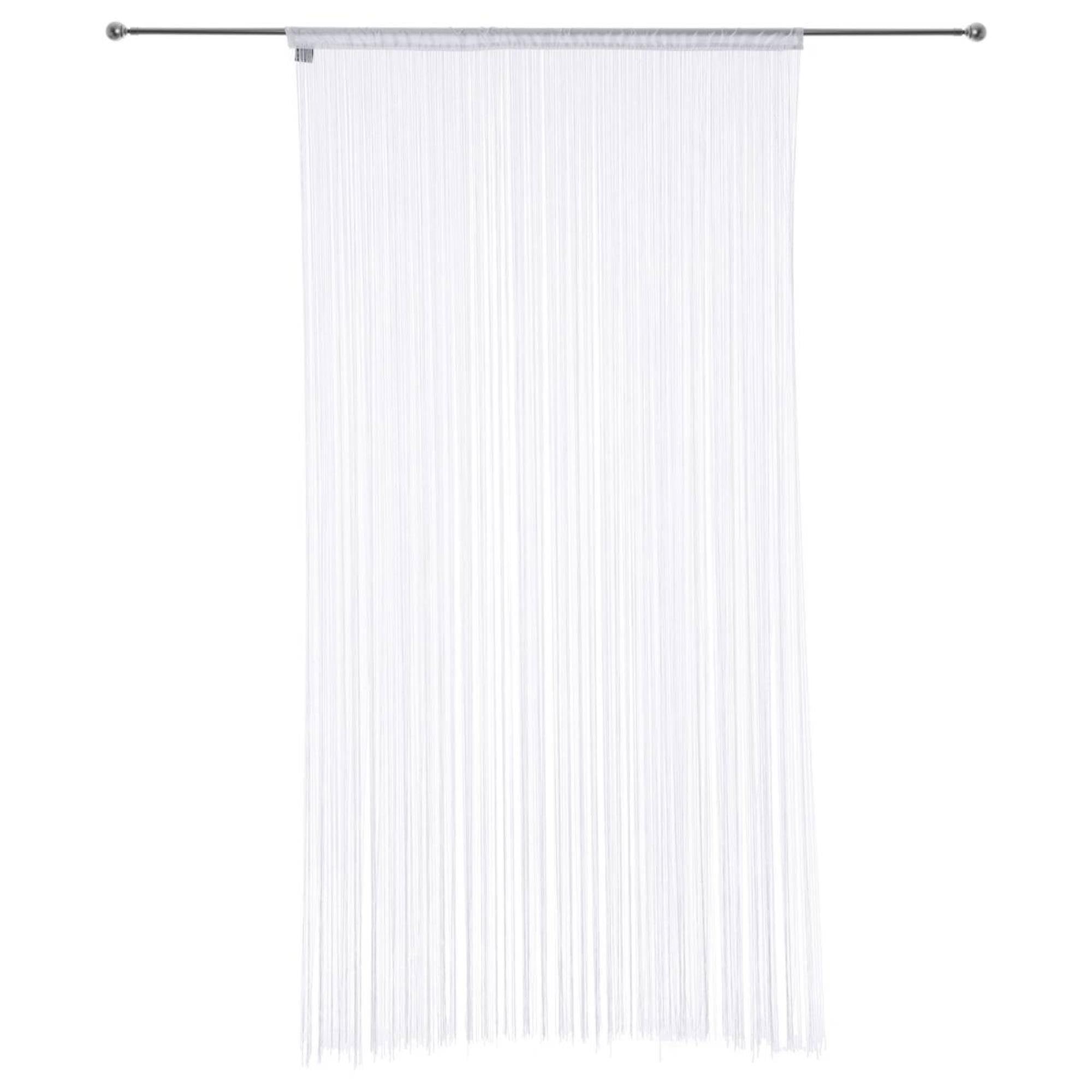 Well Home Cortina de Hilos 90x200cm en Color Blanco Ligera y Moderna