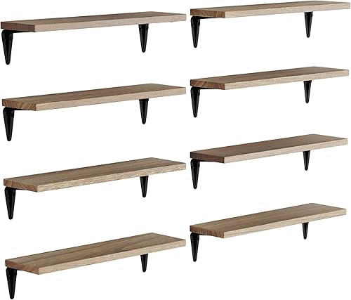 Miniatura 7 de Wallniture Arras Estantes flotantes para pared, estantería rústica de 17 x 4.5 pulgadas para decoración de sala de estar, estanterías de oficina en