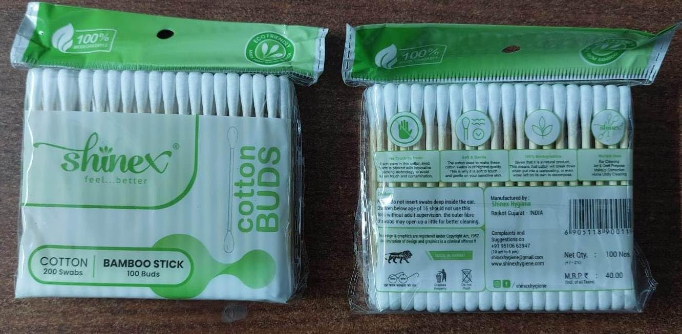 cotton ear buds for cleaning, personal care, hygiene pack of 12 pouch