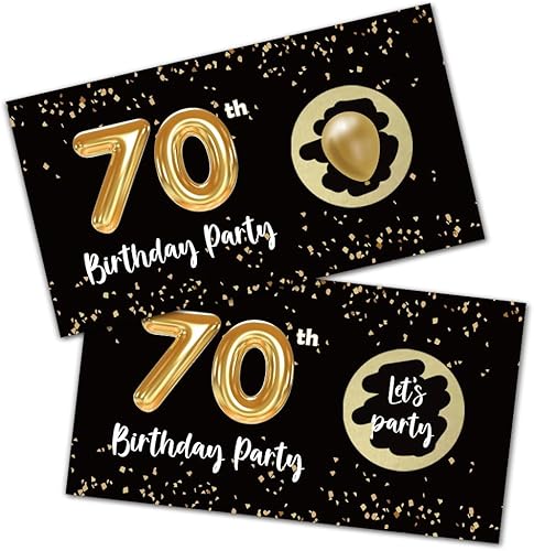 REWIDPARTY Tarjetas de juego para raspar para fiesta de 70 cumpleaños para adultos (32 piezas) en negro y dorado para 70 cumpleaños, suministros