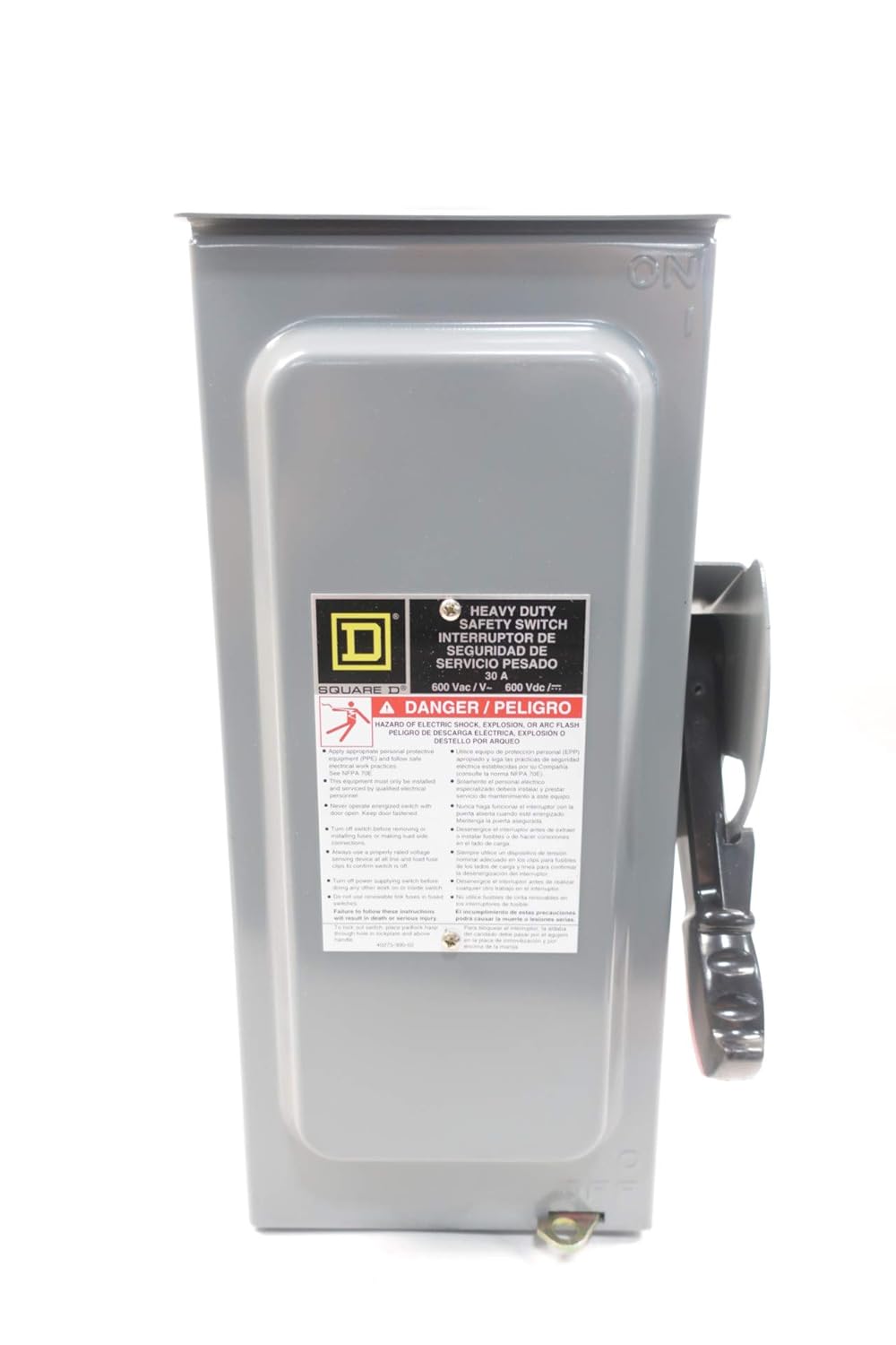 SQUARE D H361RB 3P 30A AMP 600V-AC FUSIBLE Disconnect Switch D645530