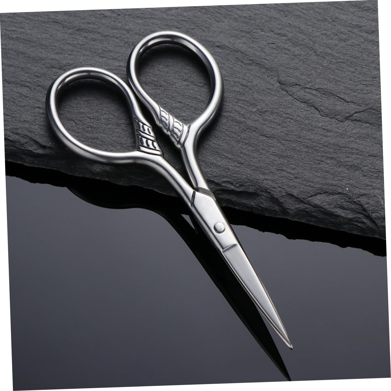 Angoily 6pezzi Forbici Da Barba Acciaio Inossidabile Rifinitore Professionale Per Uomini Strumento Di Precisione Per Taglio e Stile Della Barba Argento