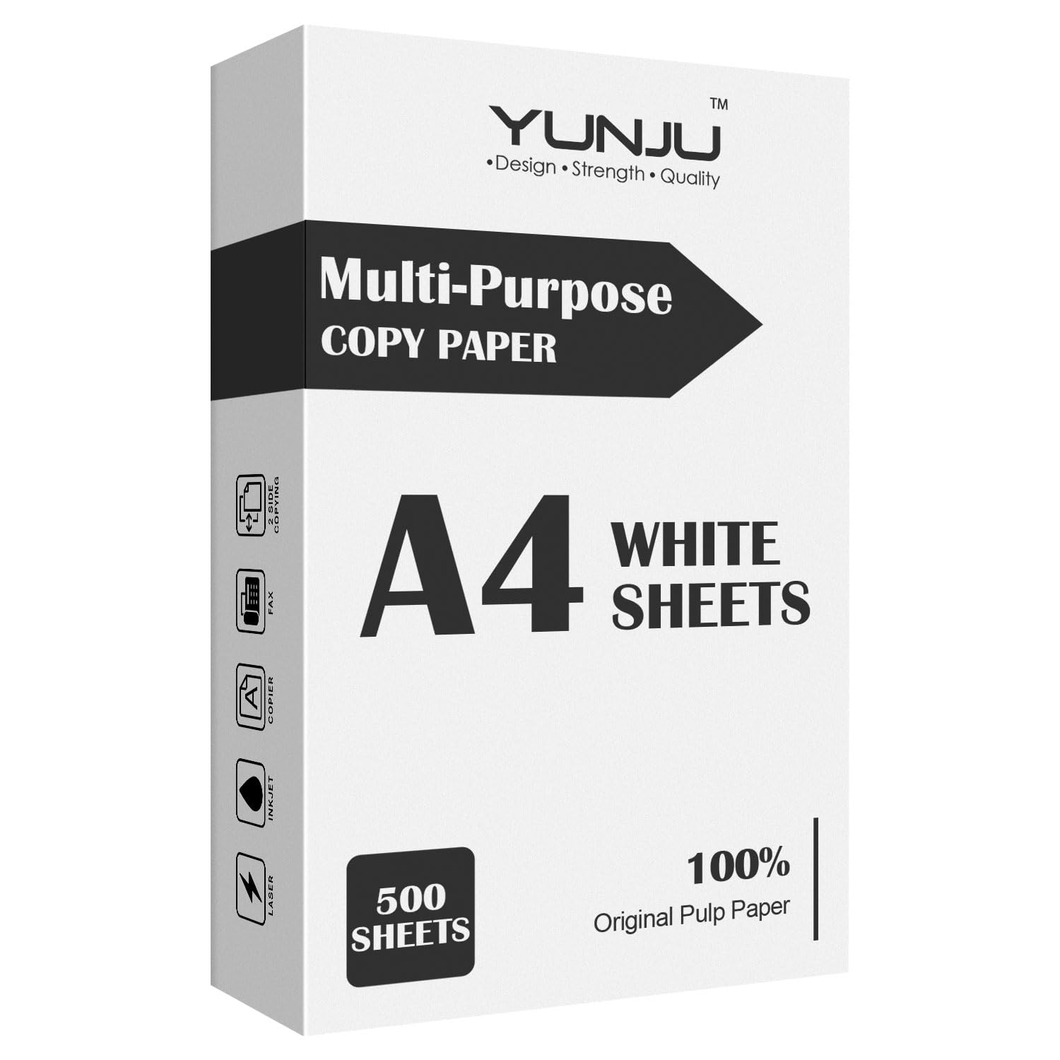 A4 Copy Paper, Multi-Purpose Copy Printer Paper, 500 Sheets Count, Printer Copiers Paper, Compatible with Laser, Inkjet, Fax Paper, Perfect for Home & Office Use 1 Ream White