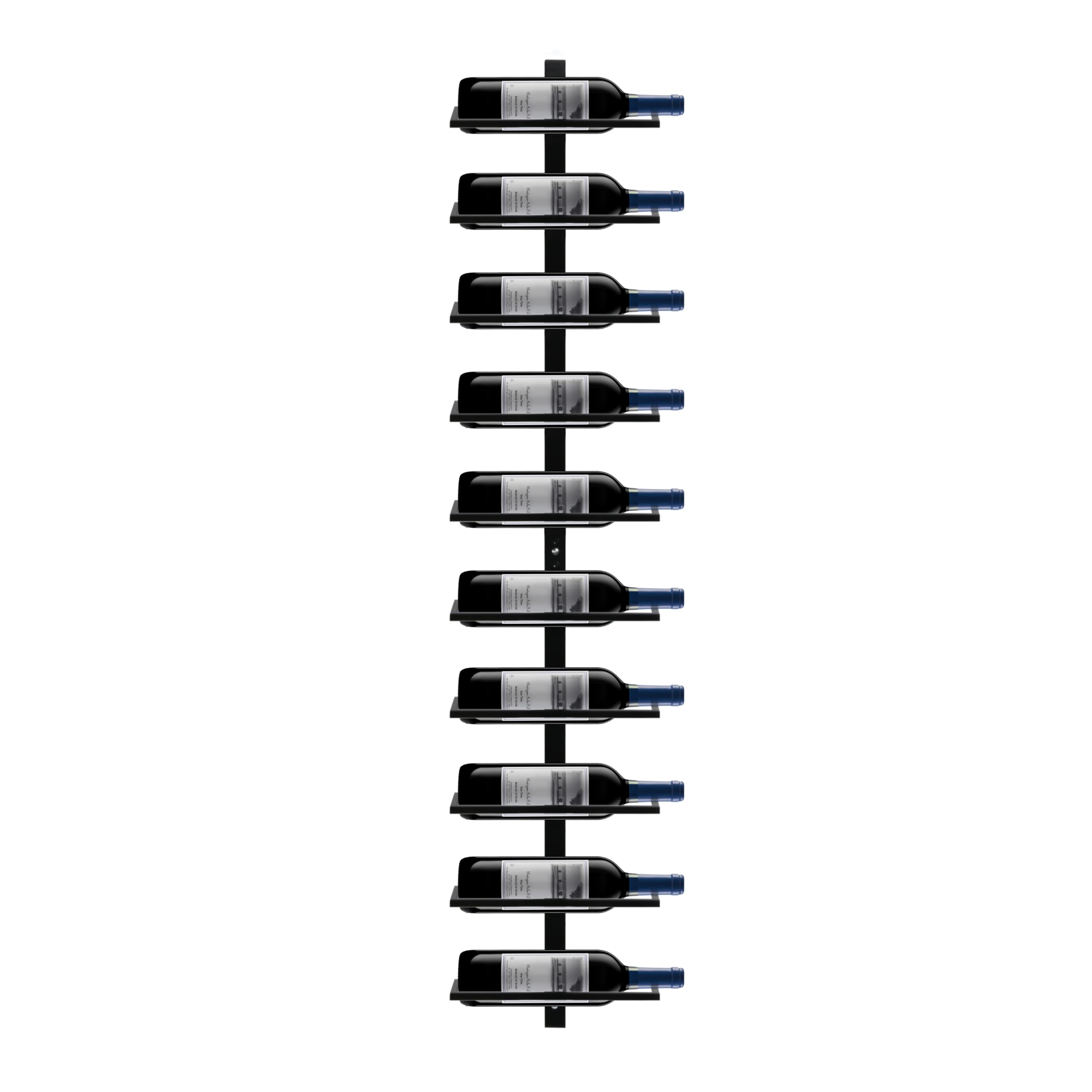 Yaheetech Botellero Vino Pared de 10 Botellas Soporte Metálico Negro 27x10.5x126.5cm