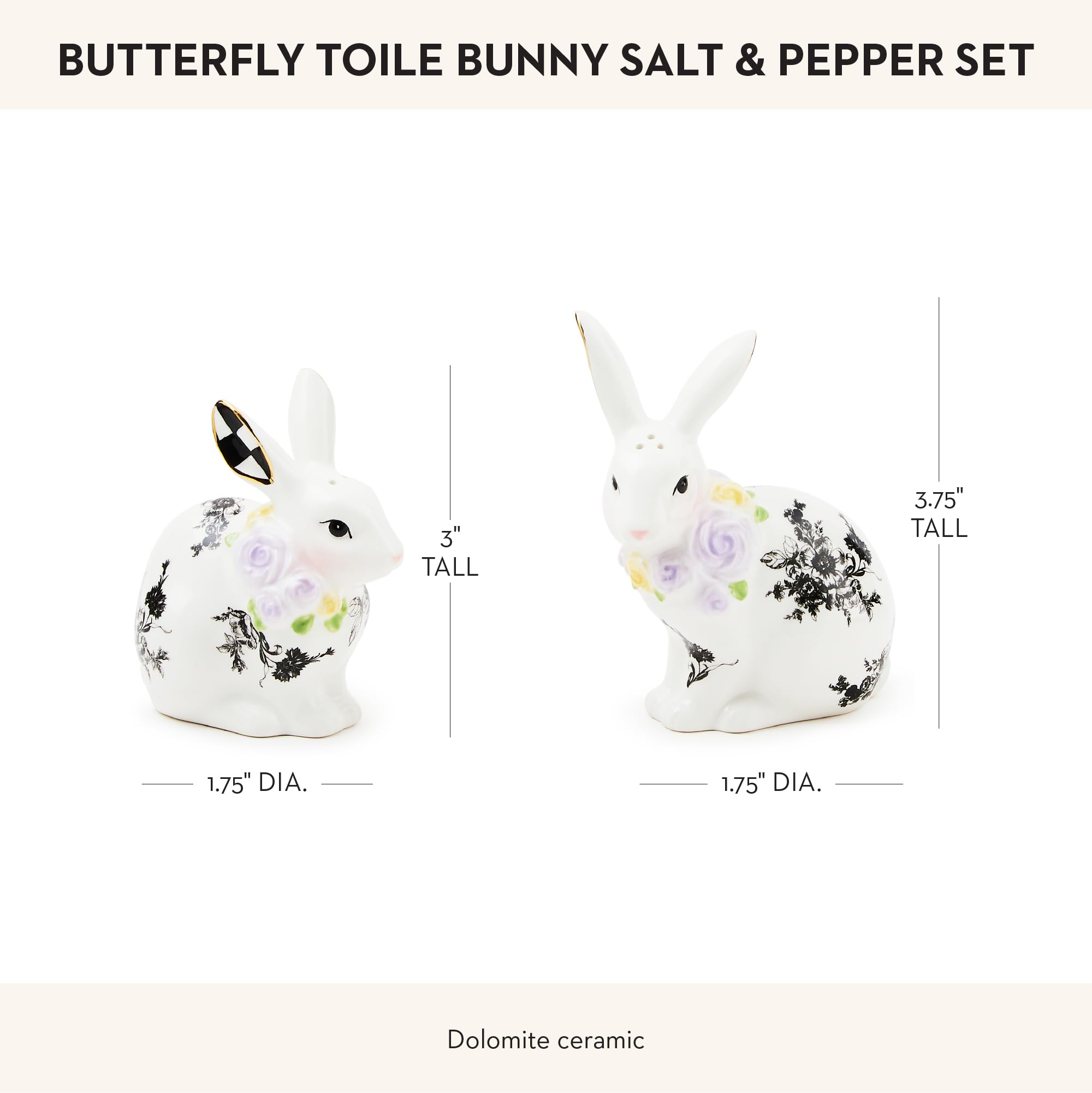 Amazon.com: MACKENZIE-CHILDS Bunny Salt and Pepper Shaker