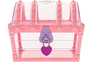 Toyvian Rose Jewelry Box Girls Jewelry Box with Lock Treasure Chest Shape...