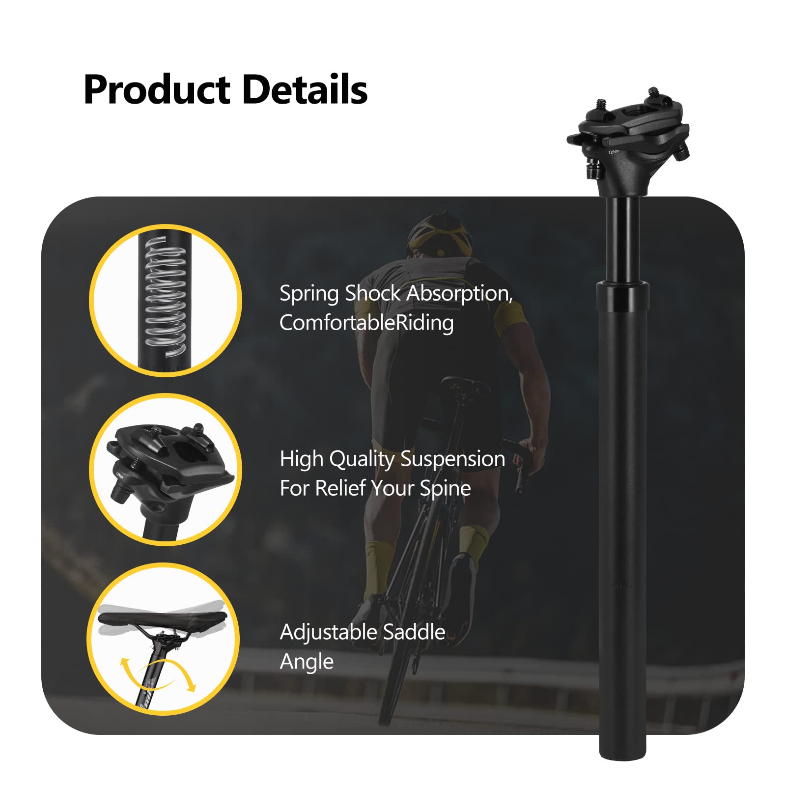 Redshift ShockStop Pro Race Verende Zadelpen - 27.2mm | 280mm
