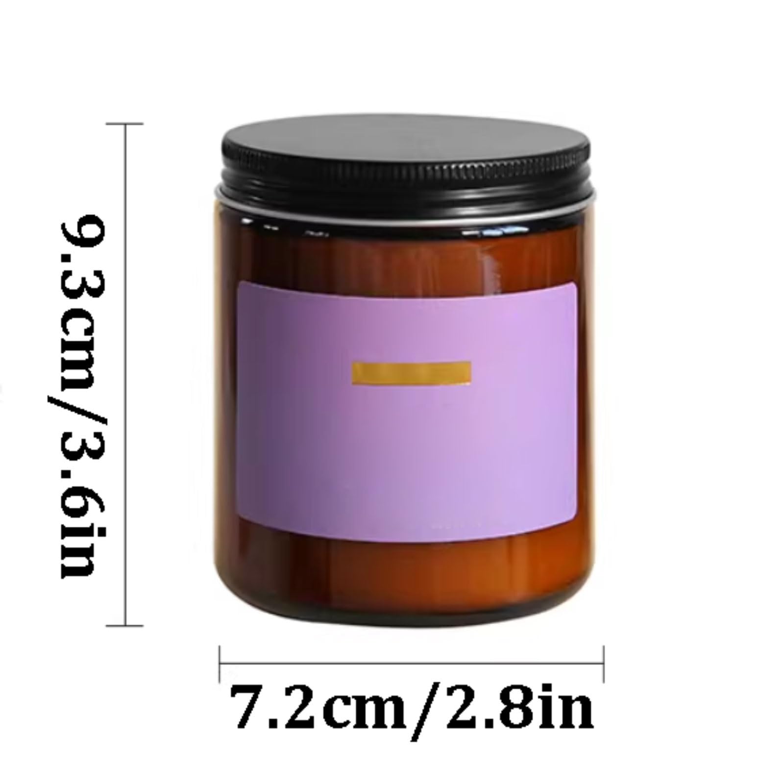 Velas de vidrio Velas aromáticas modernas Vela de aromaterapia reutilizable hecha con cera de soja y aceites esenciales botánicos(Lila)