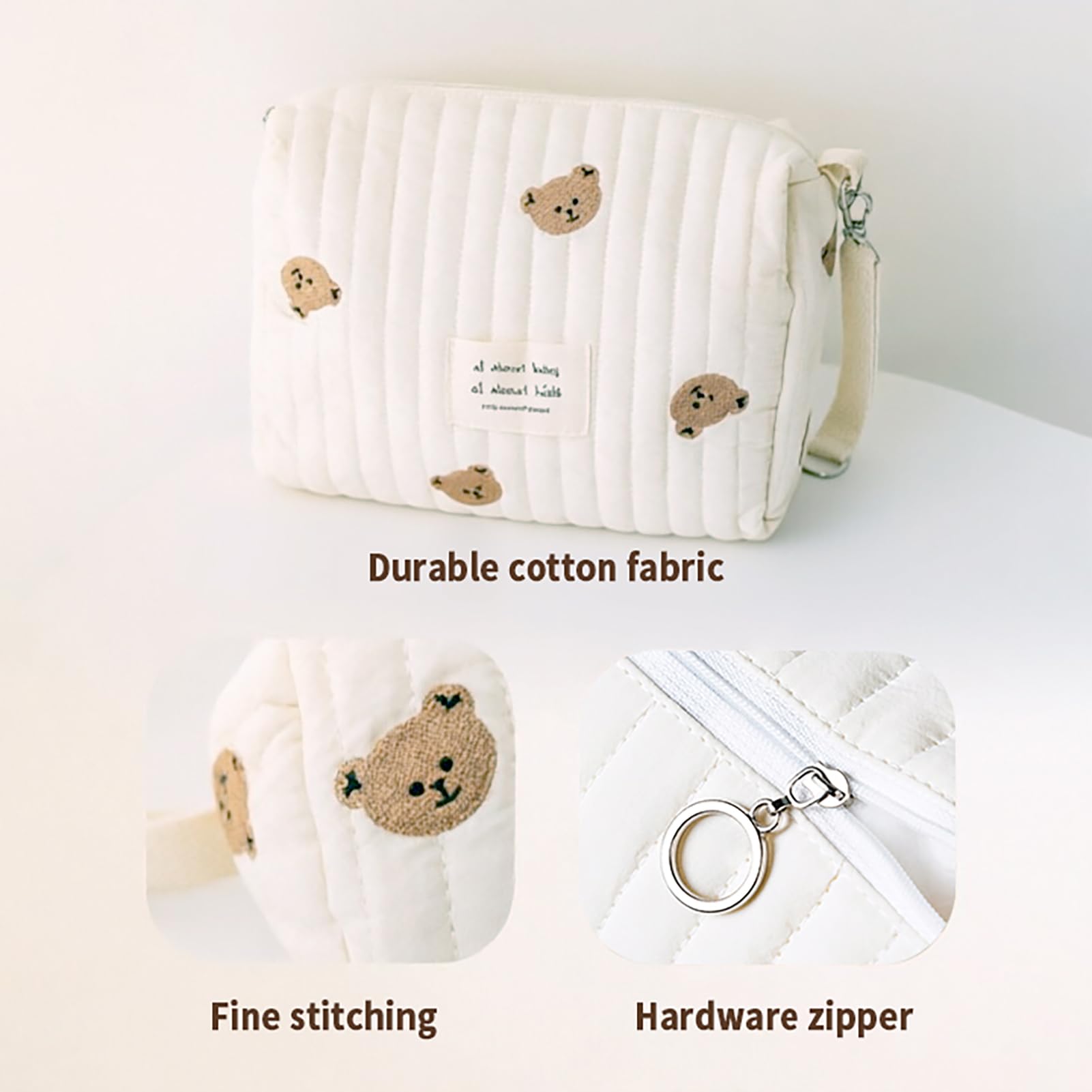 Sac a Langer Bebe Universels, 25x17x10 cm, Sac Maternité Compact avec Fermeture Éclair, Trousse De Toilette Bebe et Trousse De Soin Bebe Portable, Trousse Bebe Naissance pour Voyage et Sortie (A)