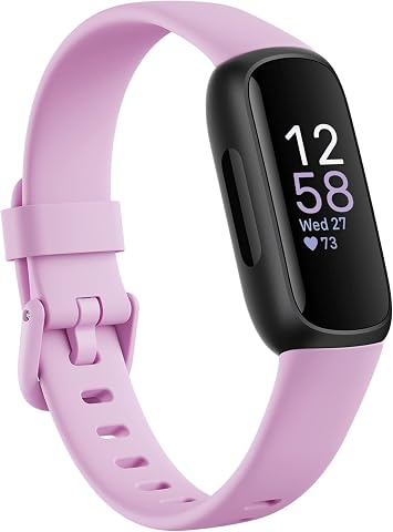 Fitbit Inspire 3 Health and Fitness Tracker with Stress Management, Workout Intensity, Sleep Tracking, 24/7 Heart Rate and More, Lilac Bliss/black, One Size (S and L Bands Included)