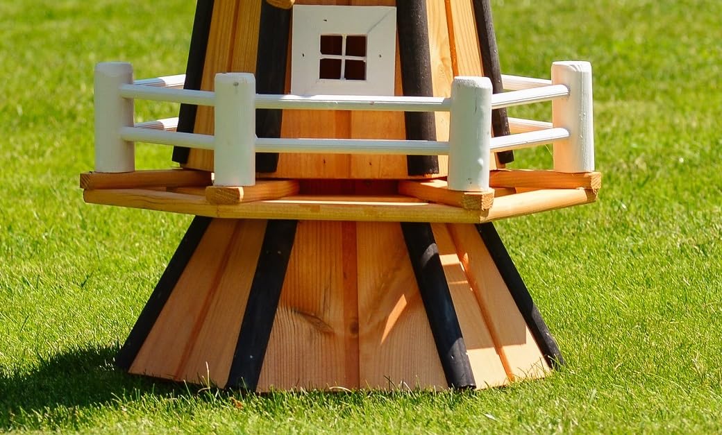 Grand moulin à vent décoratif en bois enduit avec roulements à billes