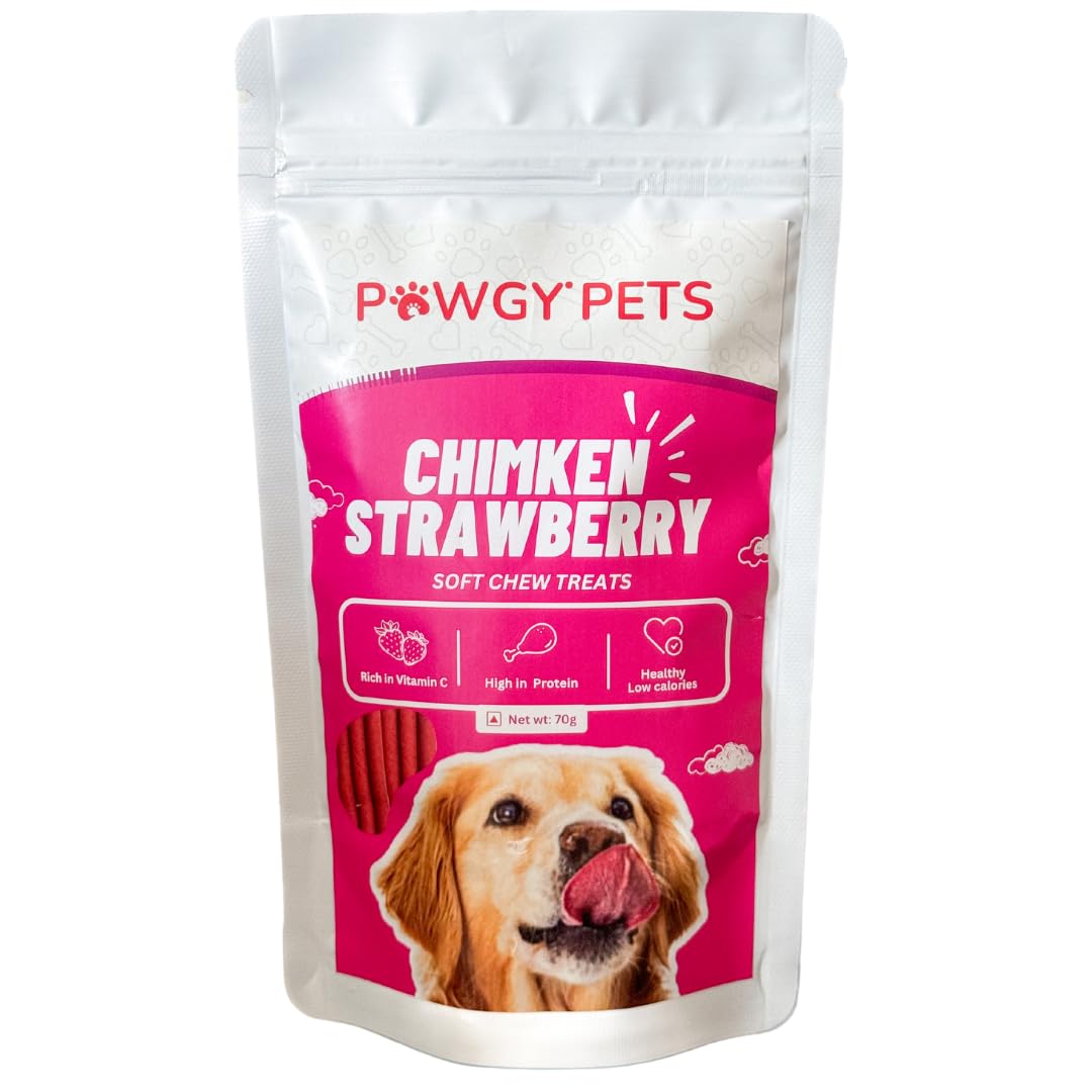 Pawgy Pets Yummylicious Soft & Chewy Treats Chimken Strawberry with Real Chicken Sticks for Dogs- 70g (B0D45L7TSQ) Amazon Price History, Amazon Price Tracker