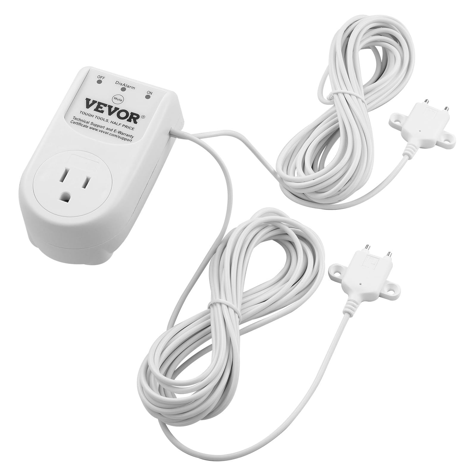 VEVOR Sump Pump Alarm, Indoor/Outdoor High Water Septic Tank Alarm With HI/LO Dual Sensors, 85dB Loud Alarm and 16.4ft Extended Sensor Cable, For Sewage Pits, Submersible, Utility