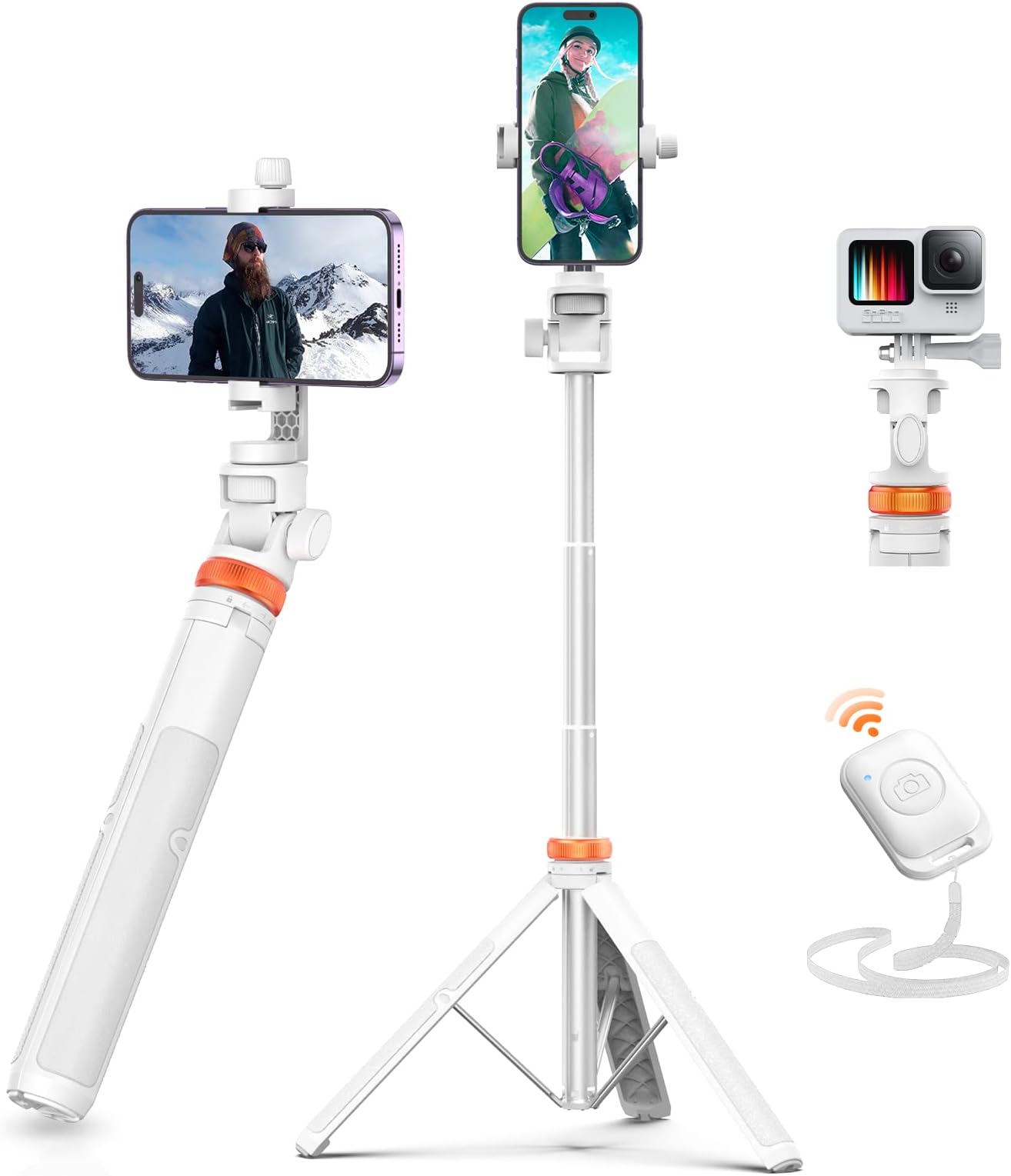 EUCOS 62" Tripod for iPhone, Newest Selfie Stick Tripod