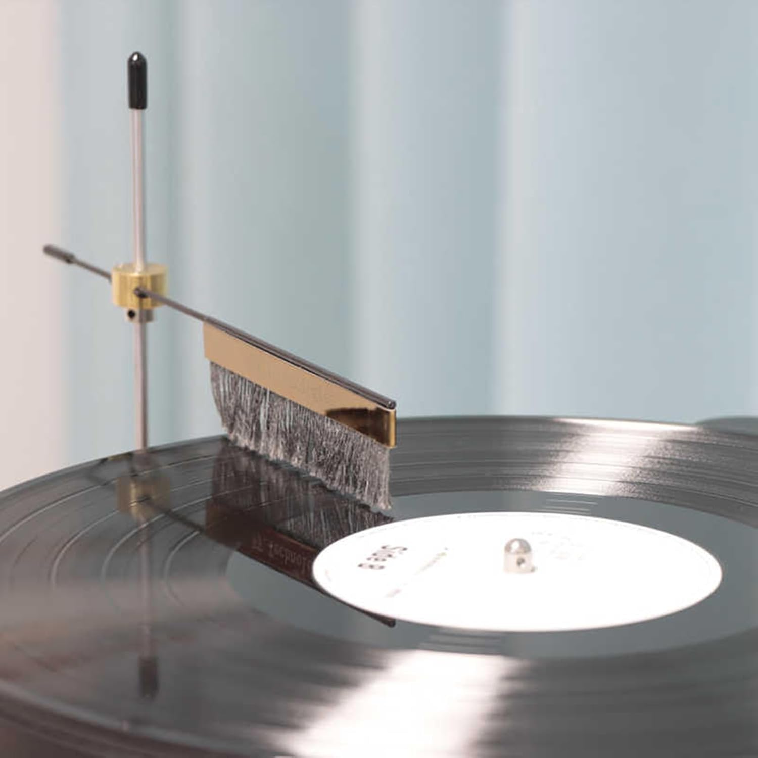 Spazzola Antistatica per Dischi, Spazzole per La Pulizia di Dischi in Vinile Hi-Fi, Braccio di Pulizia per Giradischi Senza Contatto, Altezza Regolabile, Rimuove Polvere E Elettricità Statica,
