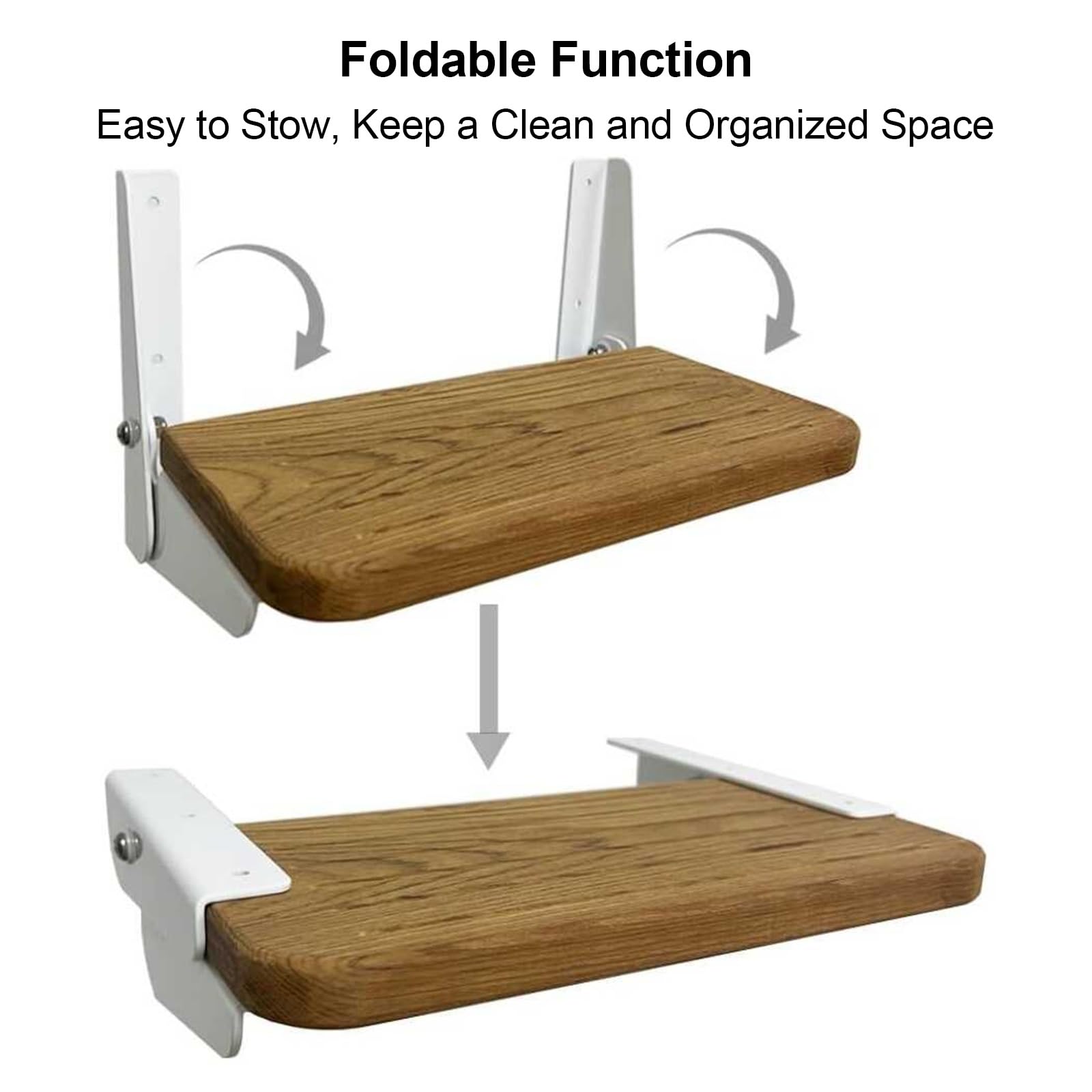 Składane Stopnie Do Kampera, Stop Aluminium, Teak, Pedał, Wielofunkcyjny Do Steru Łodzi, Kampera, Kampera, Montaż na Ścianie, 305x120mm