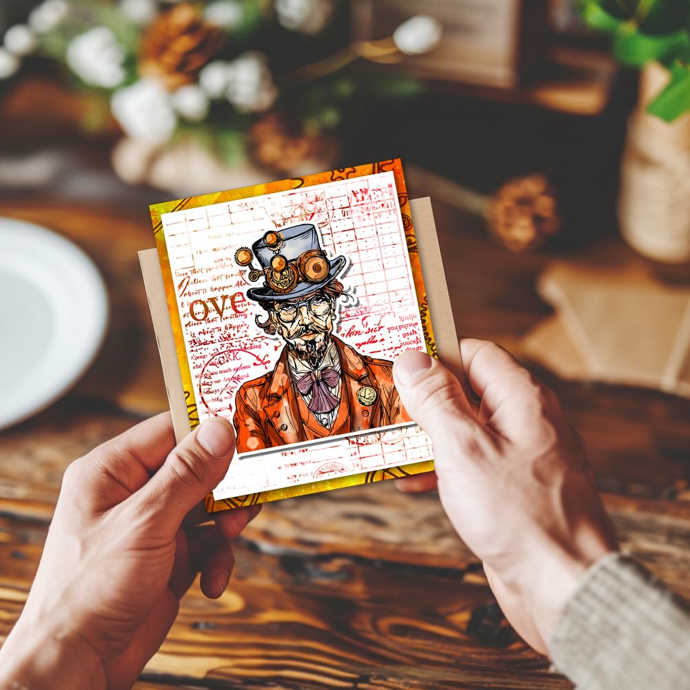 Timbri Trasparenti Steampunk Con Drago Meccanico - Per Scrapbooking E Biglietti - In Silicone Riutilizzabile - Foto 5