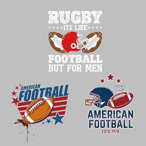 Juego de 3 hojas de parches de transferencia de fútbol americano, parches para niñas, parches para ropa, camisetas, flores, patrones surtidos, disponible en Yaxa Peru