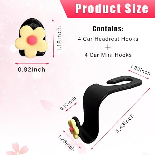 Miniatura 2 de 8 ganchos para reposacabezas de asiento de automóvil, organizador de almacenamiento para colgar ganchos de asiento de automóvil, ganchos adhesivos