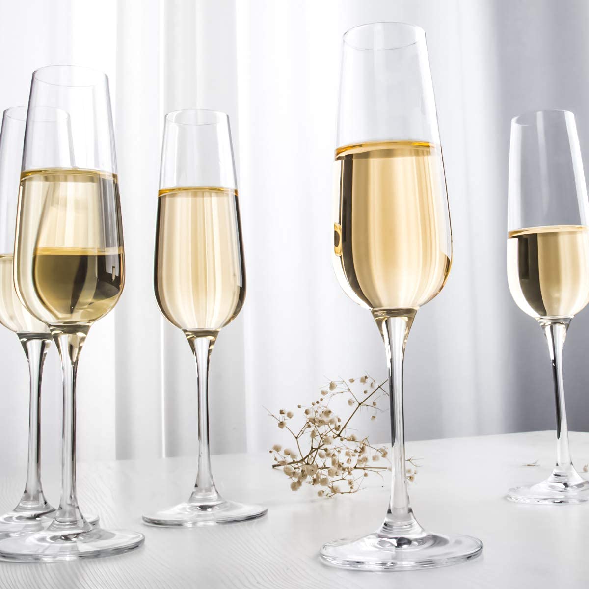 FAWLES Crystal Champagne Flutes - Set of 6 -7