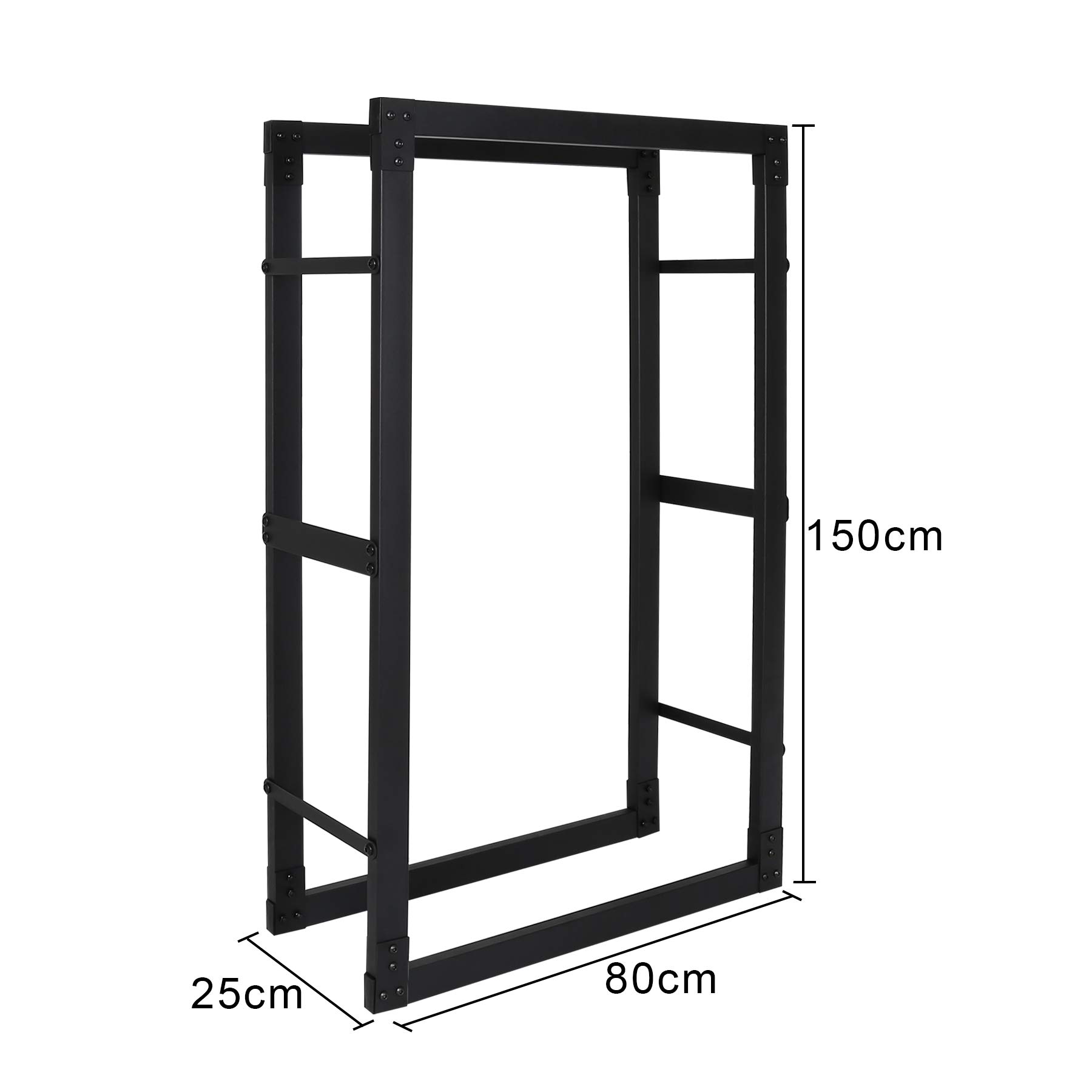 Portalegna Con Ruote Outsunny - Scaffale Per Legna Da Esterno/Interno, 150 Kg, Nero