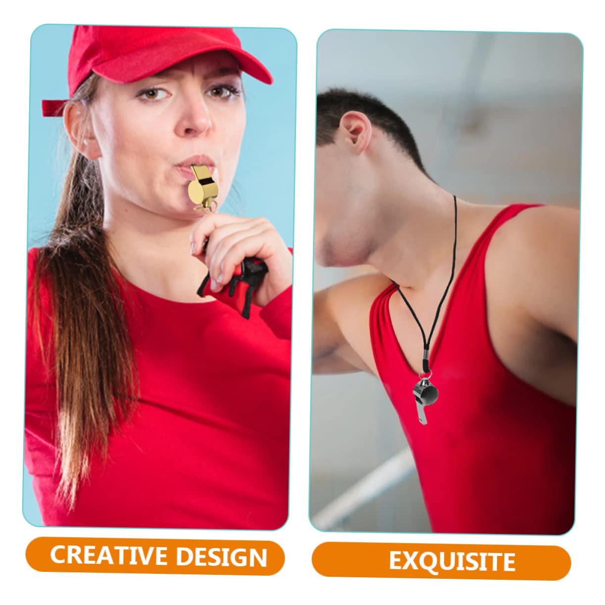 NULYLU Professional Metal Whistle Loudest Hiking Whistle Lanyard for Outdoor Activities and Sports