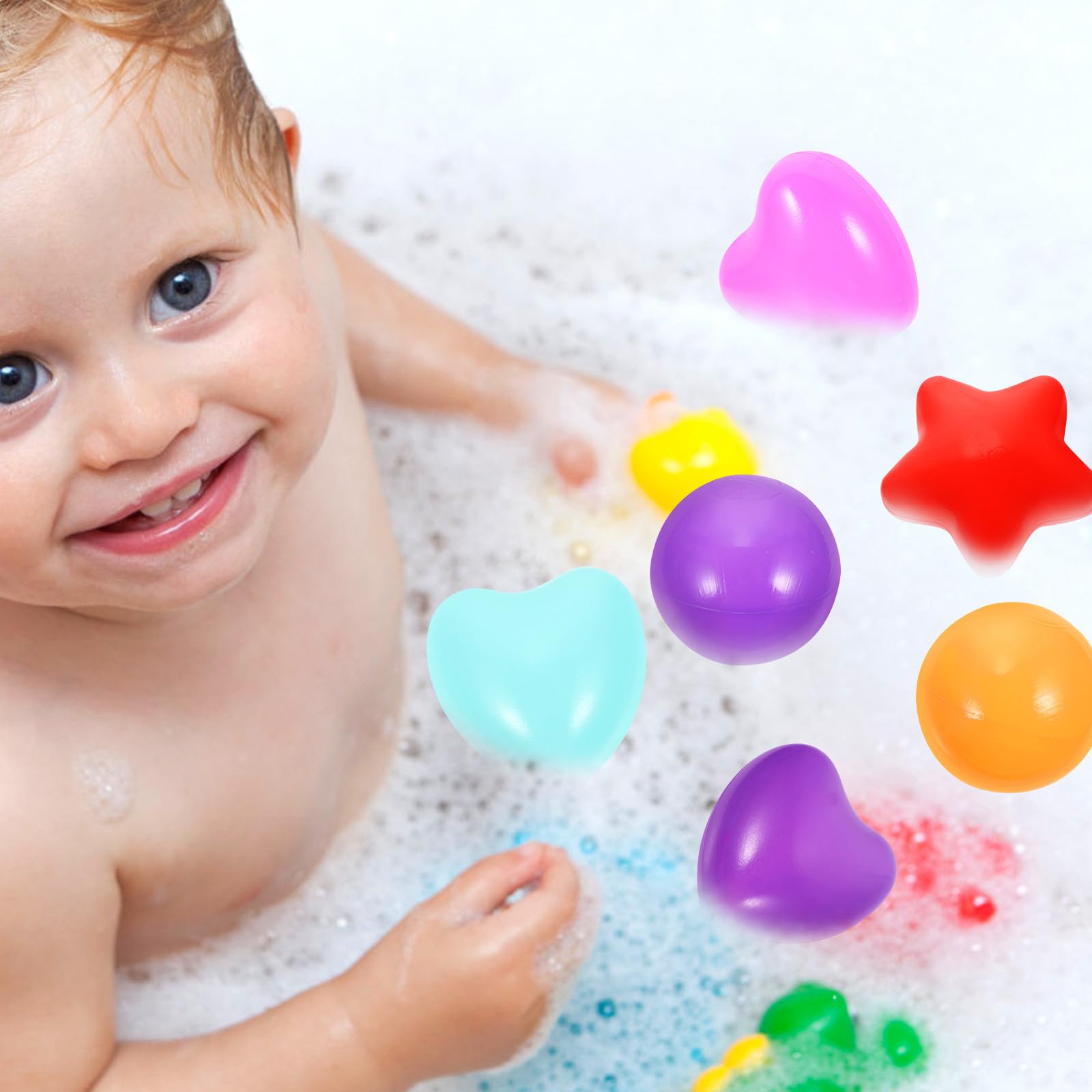 GARVALON Bolas Forma de Estrella de Plástico, 150 Piezas para Niños