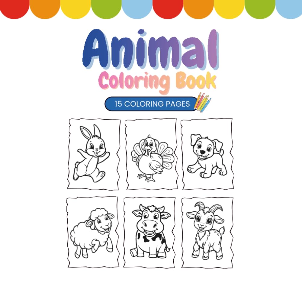 Cute Farm Animals Coloring book for kids |8.5" × 8.5"| Relaxing and Fun Coloring Activities for everyone