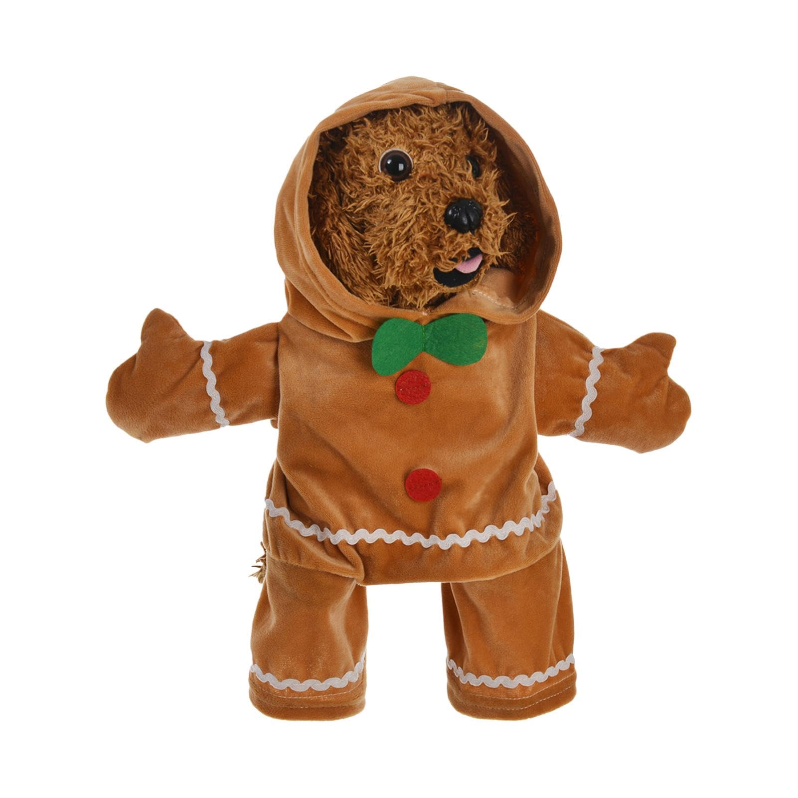 Gingerbread Man Pet Costumes - Christmas Gingerbread Outfit Set for Cats & Dogs - Machine Washable