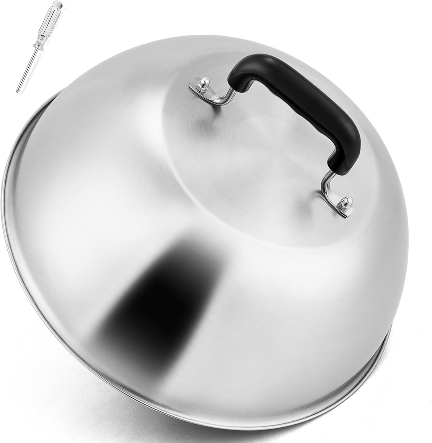 Leonyo Cheese Melting Dome, Stainless Steel 12 Inch Round Steaming Basting Cover, Professional