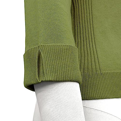Image of YEMAK Women's Crop Cardigan Sweater - 3 /4 Sleeve Open Front Classic Basic Knit Bolero Cropped Soft Lightweight Knitted Top