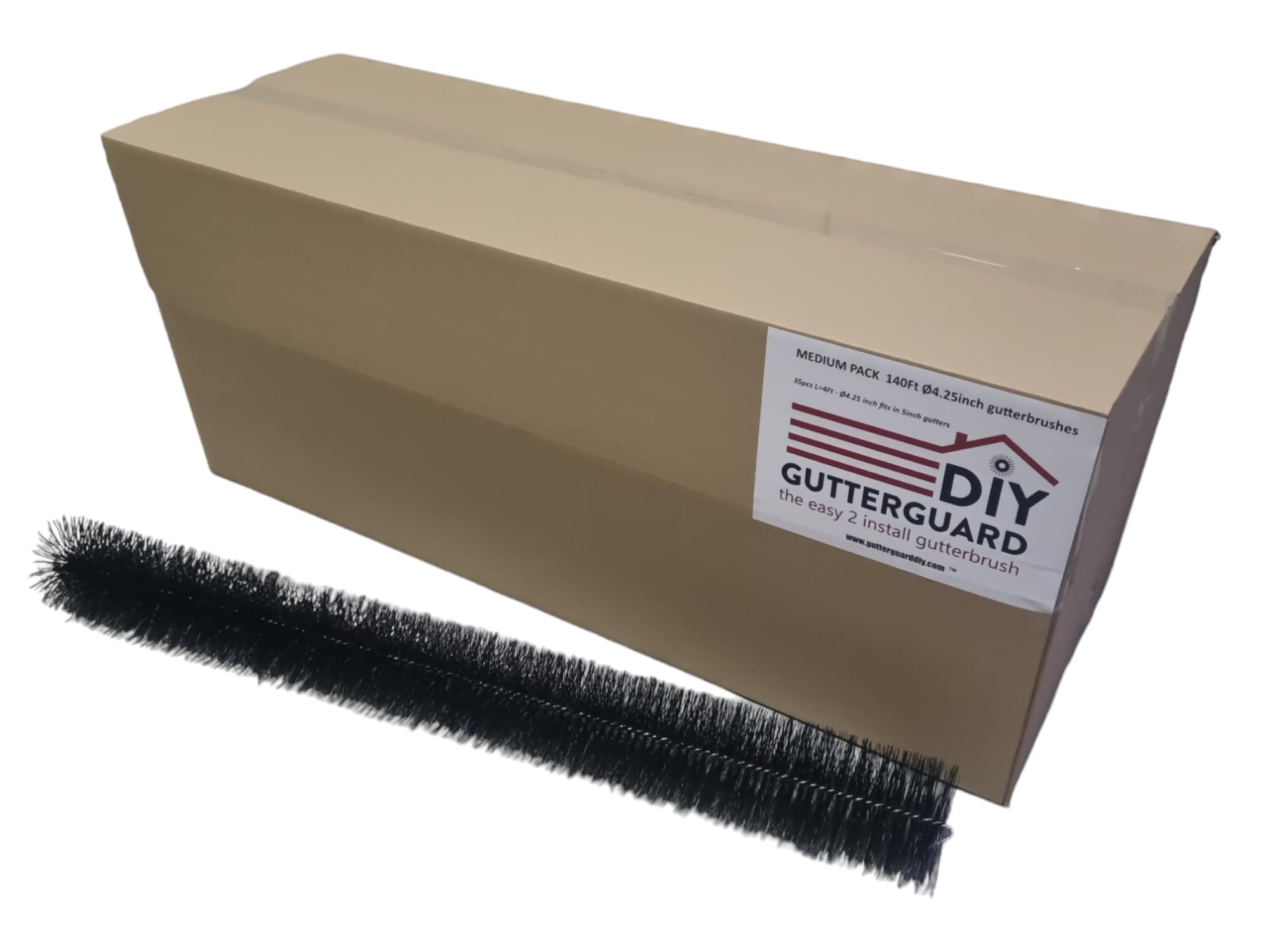 Gutter Brush Guard, Prevents Clogs, Filters Leaves, for 5 Inch Gutters (4.25 Inch - 140 Ft.)